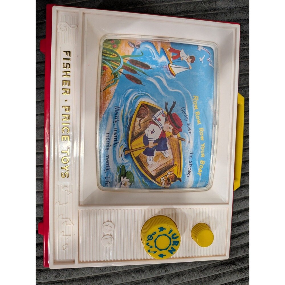 Vintage 1966 Fisher-Price Two Tune Music Box TV #114